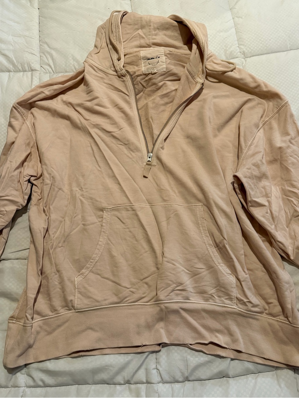 aerie zip-up hoodie in pale blush